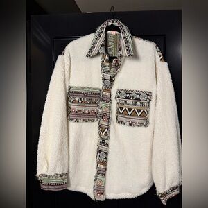 Mazik Cream and Patterned Jacket
